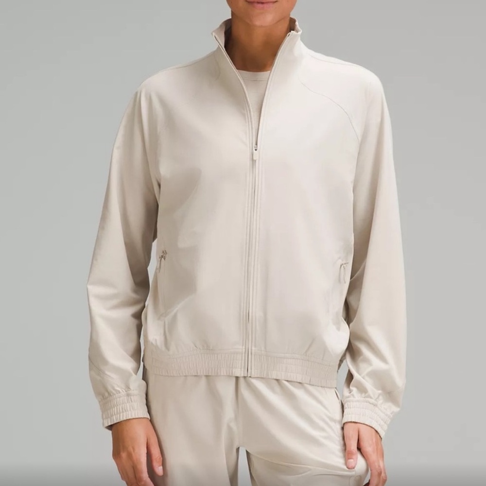 Lululemon relaxed fit track jacket Mojave tan like new!